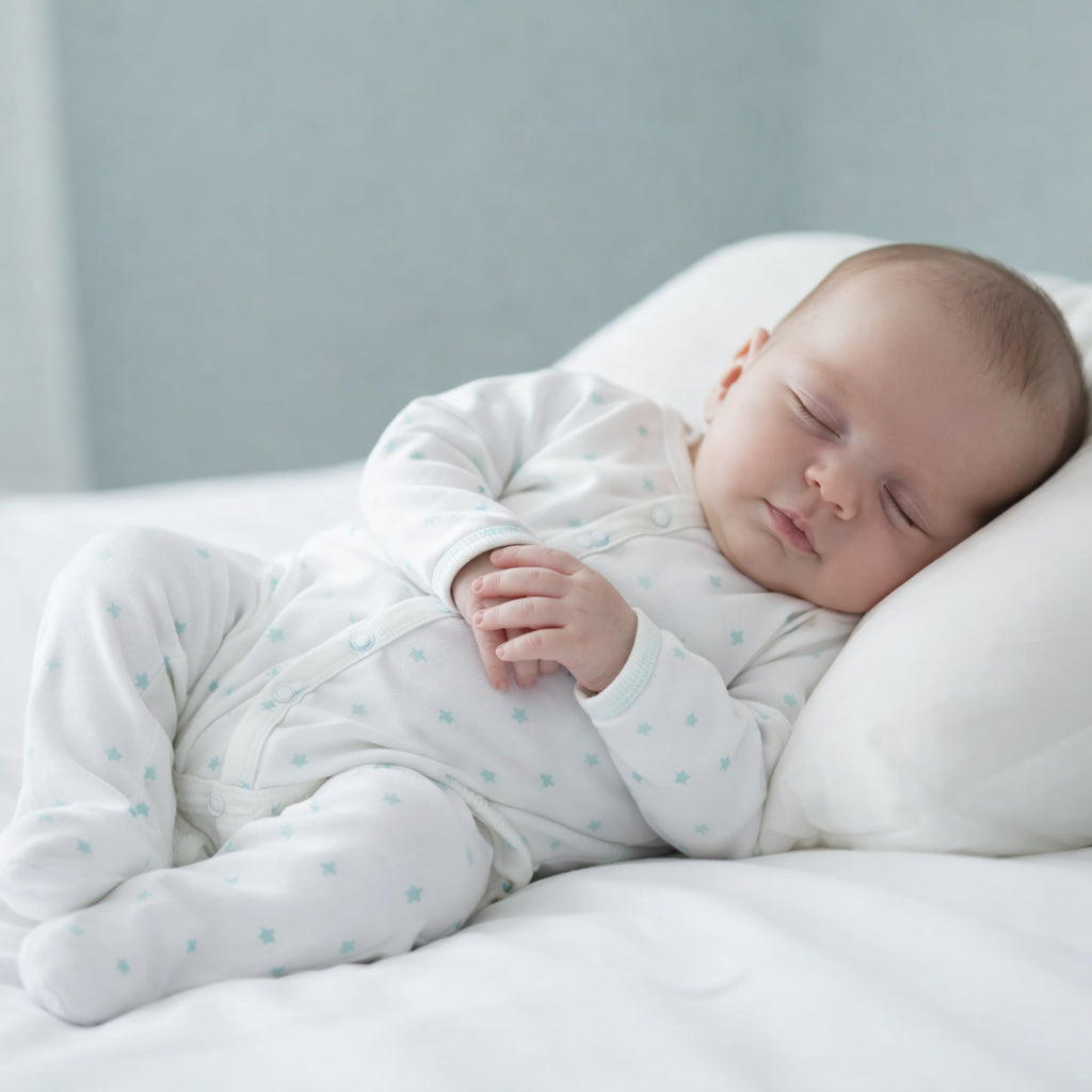 Sleepsuit Outseam - Mint Stars